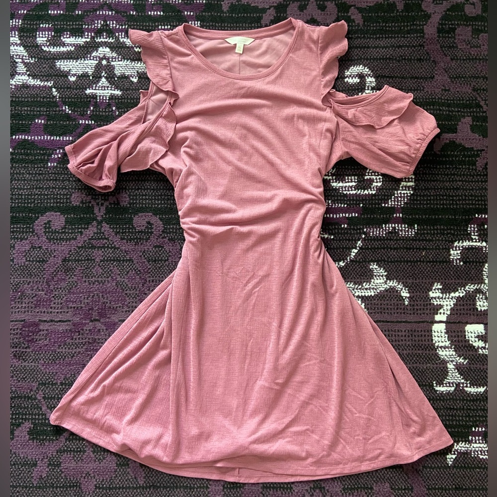 Pink Cold Shoulder Dress